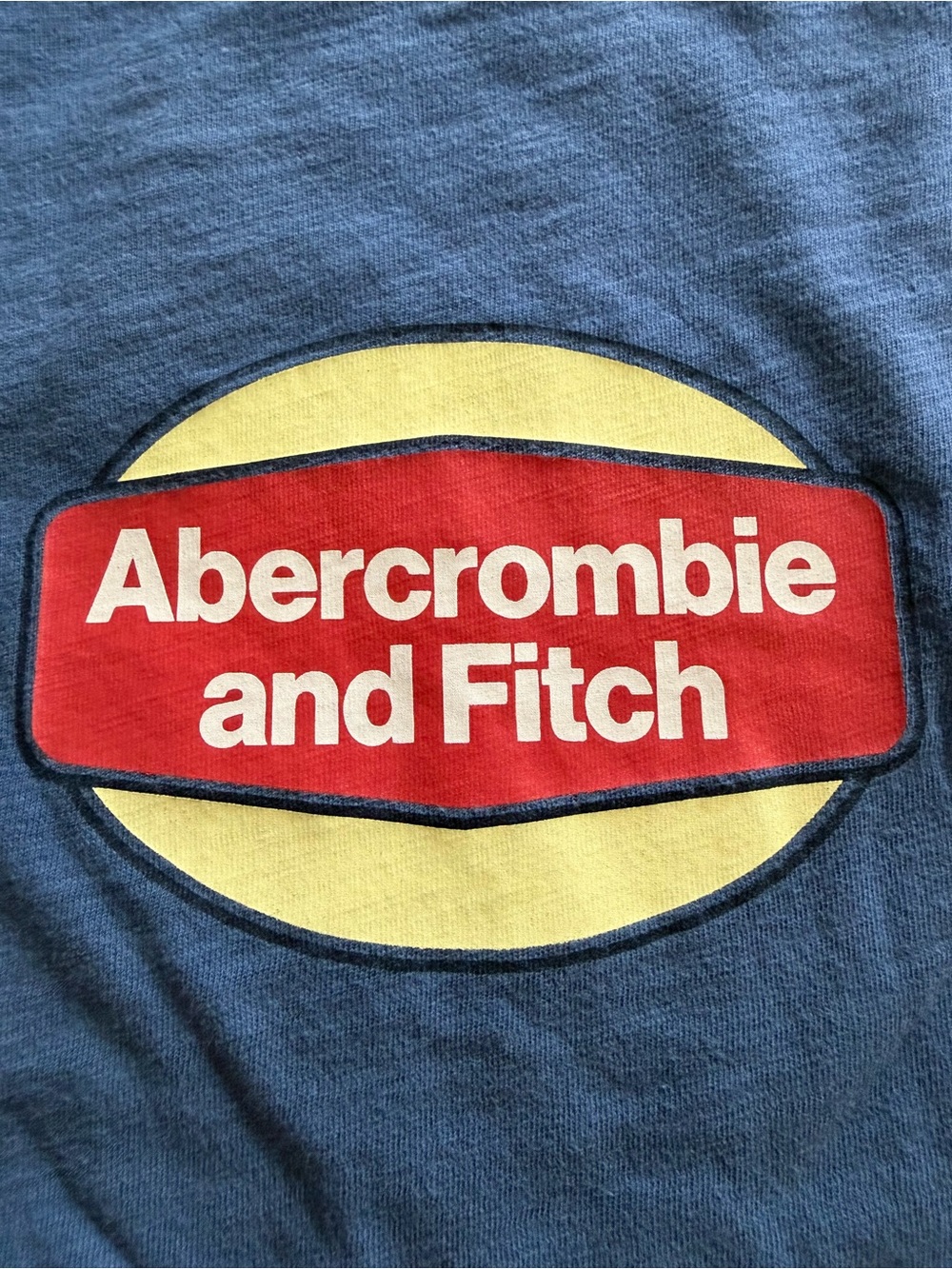 Abercrombie & Fitch Women’s Blue Short-Sleeve Tee with Red and Yellow Logo - Picture 4 of 4
